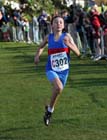 Beth Barlow (Manchester Harriers) winning the under-13 girls Northern Cross Country Relay, Graves Park, Sheffield. 